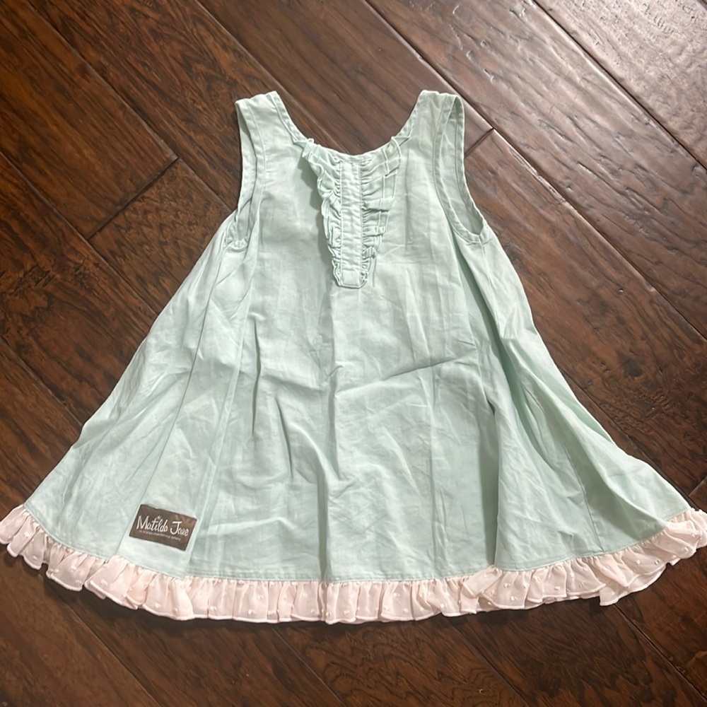 Matilda Jane Serendipity Swiss Dot Ruffle Tunic Dress Sz 6